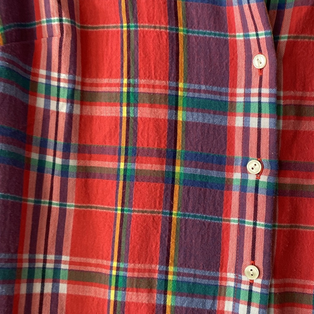 Talbots Plaid Button Front Casual Top - image 3